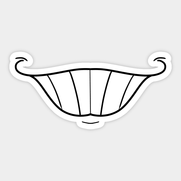 Big Cartoon Smile - Face Mask Sticker by PorinArt